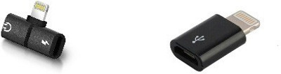

Freya 8 PIN LIGHTNING PIN TO AUDIO AND CHARGE ADAPTER WITH MICRO USB TO LIGHTNING USB Adapter(Black)