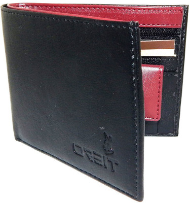 

Orbit Men Formal Black, Red Genuine Leather Wallet(4 Card Slots)