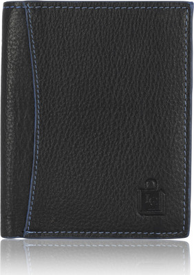 Le Craf Men Casual Black Genuine Leather Wallet(8 Card Slots)