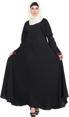 Nazneen Nida Matte Solid Abaya(Black)