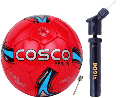 Cosco Berlin Football "Size-5" With Dual Action Ball Pump Football - Size: 5(Pack of 2, Multicolor)