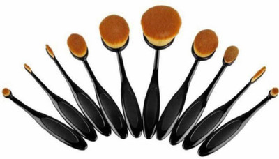 

Anytime shops 10 Pc Multipurpose Professional Oval Face Makeup Brushes Set(Pack of 10)