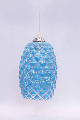 1st Time Central & Corner Hanging Pendant Ceiling Light Lamp With Colorful Glass Shade & All Fitting & Fixture 24 Pendants Ceiling Lamp(Blue)