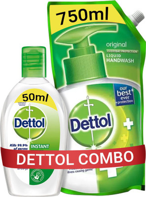 Dettol Original Liquid Hand Wash Refill with Instant Sanitizer(2 Items in the set)