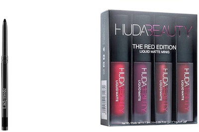 

Ladymode Huda Beauty Red Edition Mini Lipstick & Kajal(Set of 2)