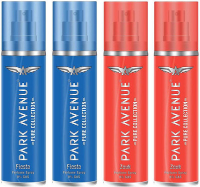 

Park Avenue Zouk and Fiesta Pure Collection 135ml x 4 Perfume Body Spray - For Men & Women(540 ml, Pack of 4)