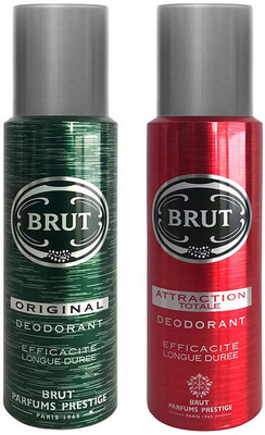 

Brut Original + Attraction Totale Deodorant Spray - For Men(200 ml, Pack of 2)