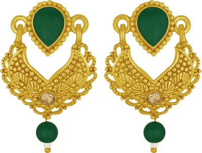 SPARGZ Traditional Tops Alloy Daily Wear Gold Plated Synthetic Stone Diamond Alloy Drops & Danglers