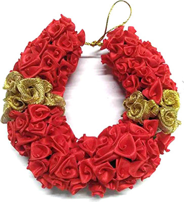 

S Mark Bridal Flower Bun Hair Gajra Accessories For South Indian Wedding, Juda Decoration Gajra, Pack Of 1 (Red-Gold) Hair Accessory Set(Red)