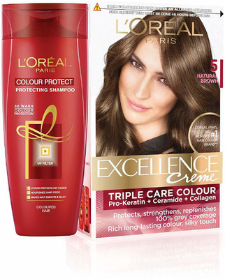 

L'Oreal Paris Excellence Creme Hair Color, 5 Natural Brown Hair Color(5 Natural Brown)