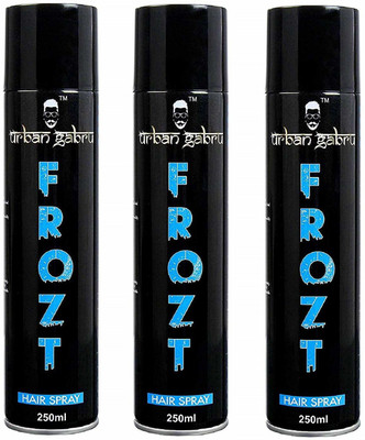

UrbanGabru Frozt Extreme Hold Hair Spray for Women and Men- Pack Of 3 Hair Spray(750 ml)