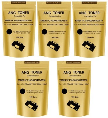 Ang SP111SU Toner Powder Pouch / Compatible for Use in Ricoh SP100 / SP111 / SP111SU / SP200 / SP210 / SP212SNw / SP300 / SP 300DN / SP310DN / 100 Grams ( Set of 5 ) Single Color Ink Toner Black Ink Toner Powder
