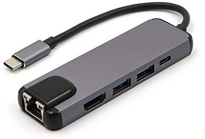 

Tobo 5 in 1 Type C to HDMI/USB/PD/ Lan Adapter(100 Mbps)