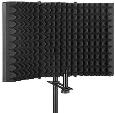 

Techtest Foldable Microphone Acoustic Insulation Acoustic Shield Foam Portable Vocal Booth(Black)