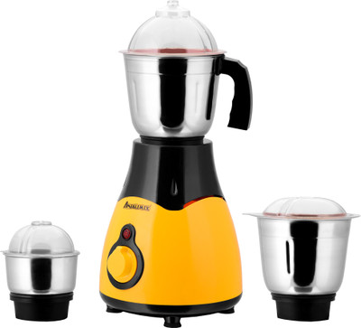 

ANJALIMIX TABBYYELLOW3JAR600 600 Mixer Grinder(Multicolor, 3 Jars)