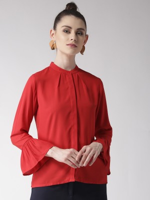 Style Quotient Women Solid Casual Red Shirt