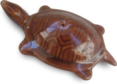 Gracias Feng Shui / Vastu Floating Tortoise Decorative Showpiece - 2.8 cm  (Earthenware, Maroon) Decorative Showpiece  -  4 cm(Clay, Brown)