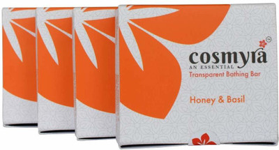 

COSMYRA Honey & Basil Transparent Bathing Soap : Clear & Nourish : 100 g each (Pack Of 4)(400 g, Pack of 4)