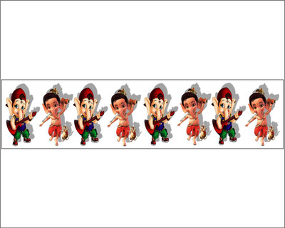 Jagvii 90 cm Bal ganesha Self Adhesive Sticker(Pack of 1)