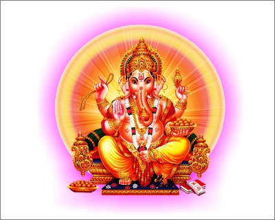 Jagvii 45 cm Ganesh ji Self Adhesive Sticker(Pack of 1)