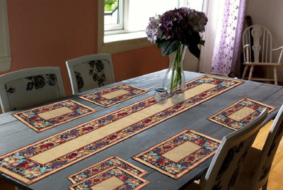 Home Deor Kart Rectangular Pack of 7 Table Placemat(Maroon, Cotton)