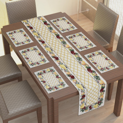 Home Deor Kart Rectangular Pack of 7 Table Placemat(Multicolor, Cotton)