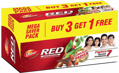 

Dabur Red Paste, 600g ( Pack of 4) Toothpaste(600 g, Pack of 4)