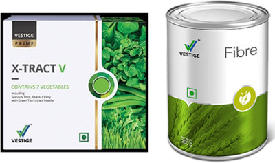 

Vestige Prime X - Tract - V Vegetable Powder (9gm x 15 Sachets ) and fiber 200g(Set of 2)