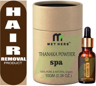 

Metherb Thanaka Powder Bark Powder 10 g & Kusumba Safflower Oil 10 ml for Permanent Hair removal(Set of 1)