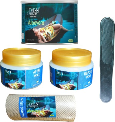 

EVE-N Waxing Kit Personal Aloevera ( 5 in 1) Wt: 120ml+350g(Set of 1)