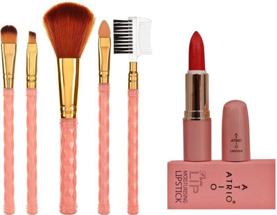 

Rtb 5 PCS Make up Brush Set WithAtrio lipstick(Set of 2)
