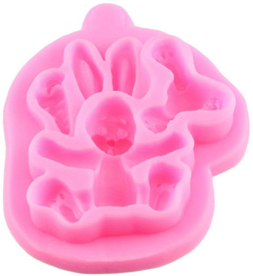 

HE Retail Supplies 3D Rabbit Easter Bunny Silicone Mold Cupcake Maker(Pink, Non-stick Coating)