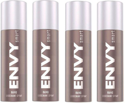 

ENVY 4 SMART BANG DEODORANT 135ML Perfume Body Spray - For Men(135 ml, Pack of 4)