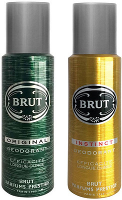 

Brut Original + Instinct Deodorant Spray - For Men(200 ml, Pack of 2)