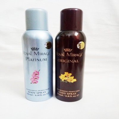 

Royal Mirage PLATINUM AND ORIGINAL Deodorant Spray - For Men & Women(400 ml, Pack of 2)