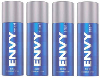 

ENVY 4 SMART BURST DEODORANT 135ML Perfume Body Spray - For Men(135 ml, Pack of 4)