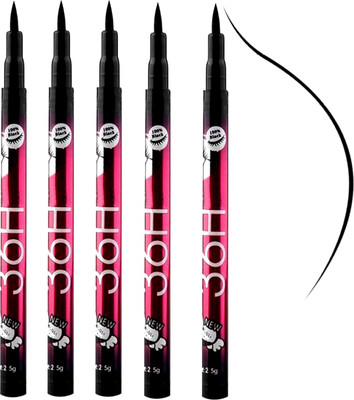 

MISS DOLL Liquid Waterproof Lash Eyeliner Pencil Colour: Black (Pack Of: 5), 36 Hrs Stay 12 ml(Black)