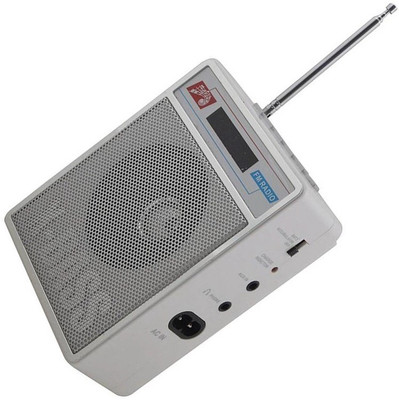 

Fangtooth SL-413 Portable Radio/FM Music Player Supports USB pen-drive, Aux & Memory card FM Radio(Silver White)