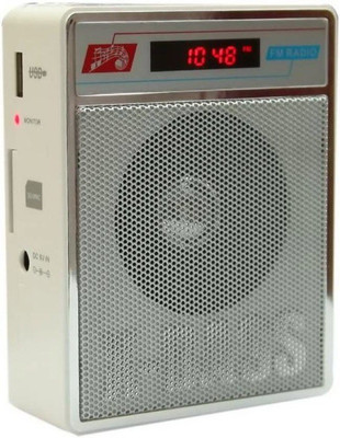 

Fangtooth SL-413 Portable Fm/Radio Music Player Supports USB pen-drive, Aux & Memory card FM Radio(Silver White)