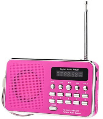

CRETO BT-SM74 Radio/Fm Mp3 Player with Digital Display Support Aux and SD card FM Radio(Pink)