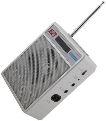 

Fangtooth SL-413 Portable Radio/FM Mp3 Player Supports USB pen-drive, Aux & Memory card FM Radio(Silver White)