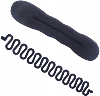 

shivnath enterprises hair sponge twits juda maker donut and hair styling french snake tool [pack of 2pcs] Bun Stick(Black)