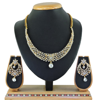 VATSALYA creation Alloy Gold-plated White Jewellery Set(Pack of 1)