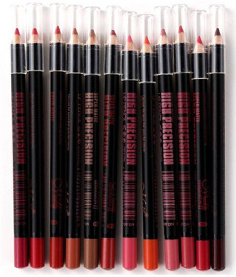 

BAGRIA Super Matte High Precision Lip Pencil Pack of 12 (Multicolor) (Multicolour)(multicolour)