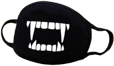 

Vritraz Glow in the dark luminous Unisex Cotton Blend Anti Dust, Pollution Face Mouth Mask Black for Man Woman SnakeTeeth Mask