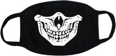 

Vritraz Glow in the dark luminous Unisex Cotton Blend Anti Dust, Pollution Face Mouth Mask Black for Man Woman Fullskull Mask