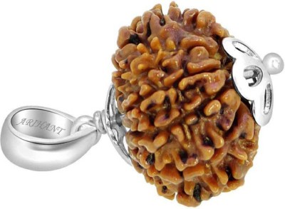 SCSPali 10 Mukhi Nepali Rudraksha Silver Pendent Certified Silver Beads Wood Beads Wood