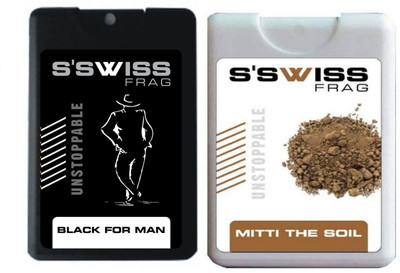 

S'SWISS BLACK FOR MEN & MITTI THE SOIL COMBO POCKET PERFUME (PACK OF 2) Perfume - 40 ml(For Men & Women)