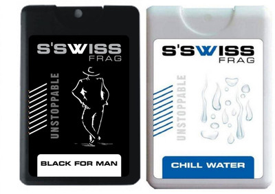 

S'SWISS BLACK FOR MEN & CHILL WATER COMBO POCKET PERFUME (PACK OF 2) Perfume - 40 ml(For Men & Women)