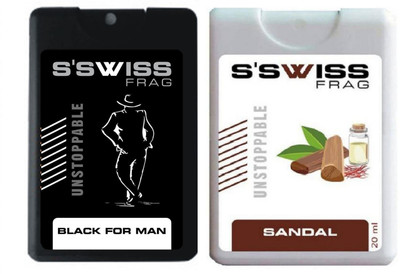 

S'SWISS BLACK FOR MEN & SANDAL COMBO POCKET PERFUME (PACK OF 2) Perfume - 40 ml(For Men & Women)